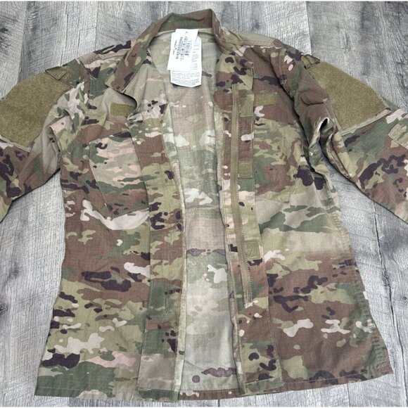 Military Coat Army Combat Uniform Insect Shield Camo Jacket Medium Long NEW - Picture 4 of 7